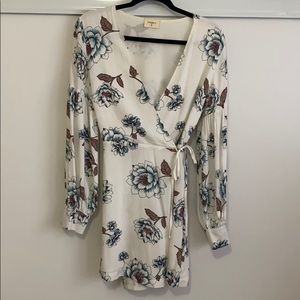 Everly floral print wrap mini